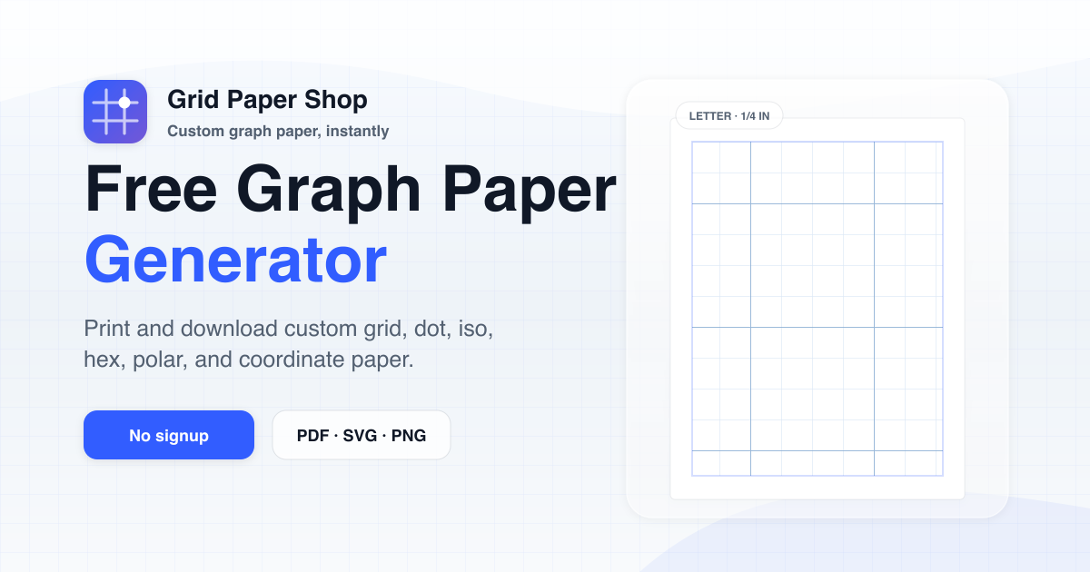 Graph Paper Generator Print Grid Paper Free Grid Paper Shop
